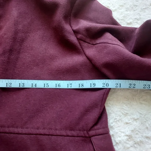 Burgandy Maroon Wine Lined Pea Coat Jacket Large Winter Dark Academia - Picture 11 of 12